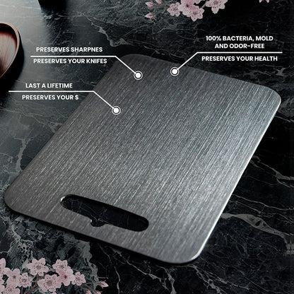 Samurai™ 100% Pure Titanium Cutting Board - Superior Hygiene & Durability